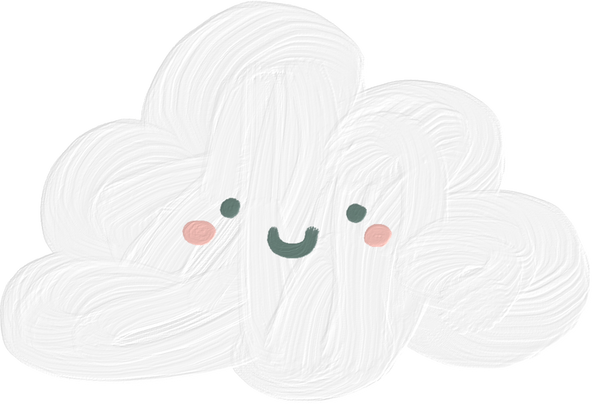 Handdrawn Painterly Cloud Character